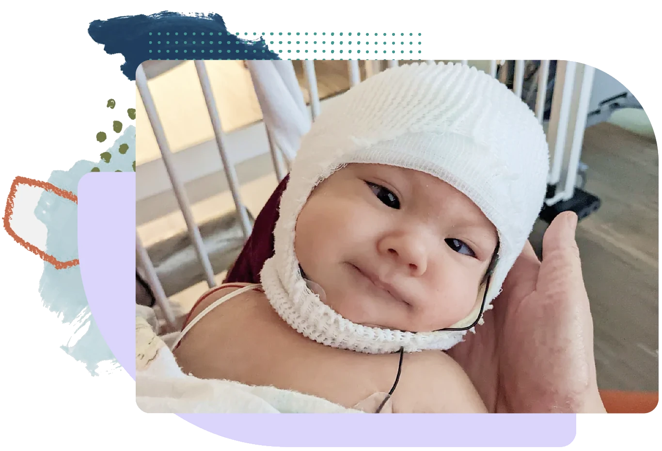 An infant in a neonatal intensive care unit